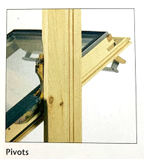 Illustration d'une fenêtre à mécanisme d'ouverture par pivots