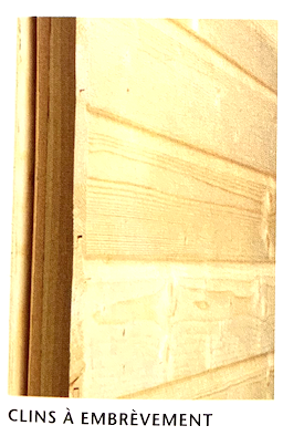 Illustration d'un mur extérieur recouvert de clins bois à embrèvement
